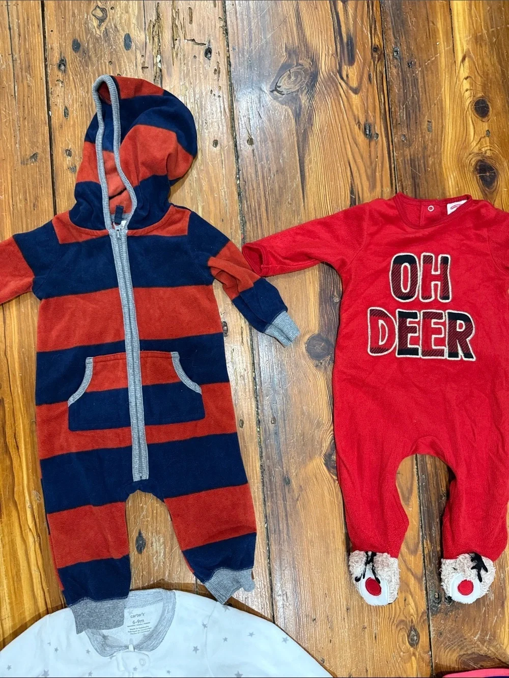Carter’s, Converse Fleece one pieces size 6 to 9 months bundle